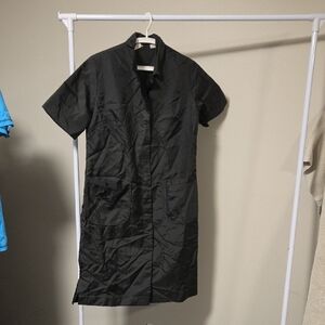 Black Short-Sleeve Trench Coat